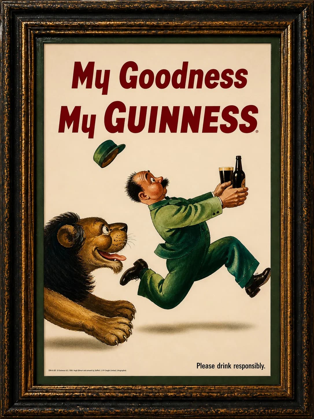 Vintage Guinness poster with lion
